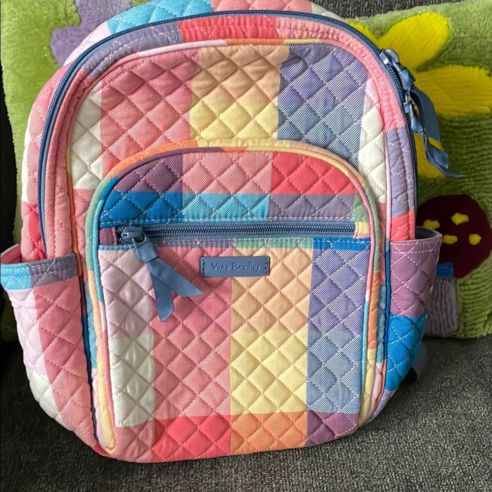 NWOT Vera Bradley Pink and Blue Quilted Backpack